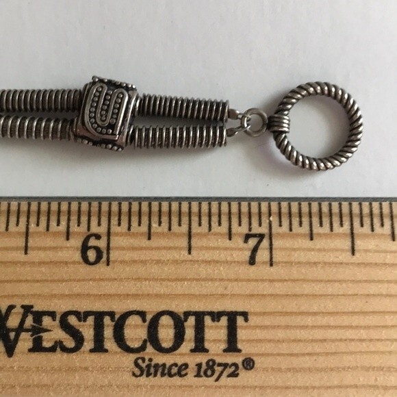 Vintage Handmade Double Strand Sterling Silver Swarovski Crystal Bracelet - Picture 7 of 8